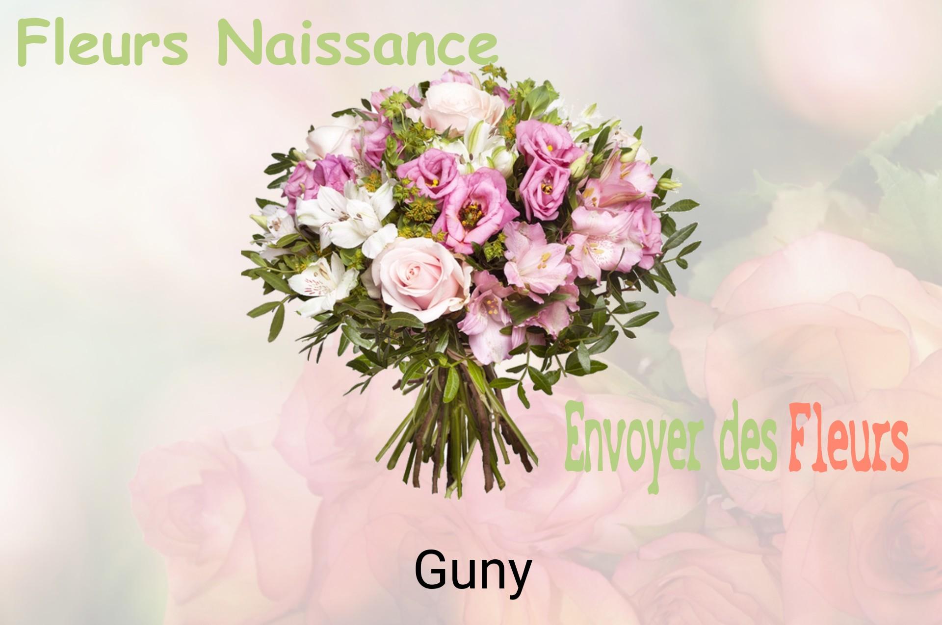 Bouquet de fleurs de naissance livré à Guny